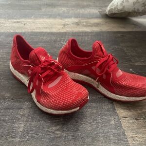 Red adidas sneakers